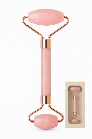 Jade Stone Roller - Double Head Premium Quality Rose Quartz